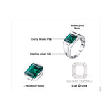 JewelryPalace Classic Fashion 2.34ct Emerald Wedding Ring For Mens Set Genuine 925 Solid Sterling Sliver Fine Jewelry