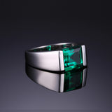 JewelryPalace Classic Fashion 2.34ct Emerald Wedding Ring For Mens Set Genuine 925 Solid Sterling Sliver Fine Jewelry