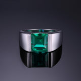 JewelryPalace Classic Fashion 2.34ct Emerald Wedding Ring For Mens Set Genuine 925 Solid Sterling Sliver Fine Jewelry