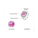 JewelryPalace Classical 1.5ct Oval Shape Pure Pink Topaz Ring 100% 925 Sterling Silver Wedding Fine Jewelry For Woman