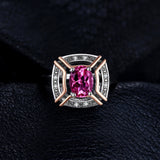 JewelryPalace Classical 1.5ct Oval Shape Pure Pink Topaz Ring 100% 925 Sterling Silver Wedding Fine Jewelry For Woman