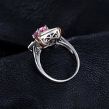 JewelryPalace Classical 1.5ct Oval Shape Pure Pink Topaz Ring 100% 925 Sterling Silver Wedding Fine Jewelry For Woman