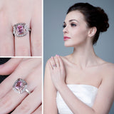 JewelryPalace Classical 1.5ct Oval Shape Pure Pink Topaz Ring 100% 925 Sterling Silver Wedding Fine Jewelry For Woman