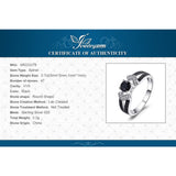 JewelryPalace Elegant 0.8ct Natural Black Spinel Wedding Bands Rings For Women Genuine 925 Sterling Silver Statement Jewelry