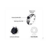 JewelryPalace Elegant 0.8ct Natural Black Spinel Wedding Bands Rings For Women Genuine 925 Sterling Silver Statement Jewelry