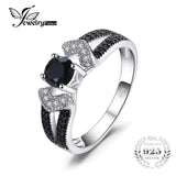 JewelryPalace Elegant 0.8ct Natural Black Spinel Wedding Bands Rings For Women Genuine 925 Sterling Silver Statement Jewelry