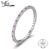 JewelryPalace Exquisite Round Created Ruby Wedding Band Ring For Women Pure 925 Sterling Silver Fine Jewelry Party Accessories