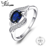 JewelryPalace Oval 1.1ct Created Blue Sapphire Statement Ring 925 Sterling Silver Fashion Luxury Wedding Party Jewelry For Women