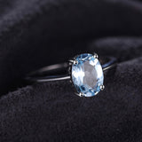 JewelryPalace Oval 1.5ct Natural Sky Blue Topaz Birthstone Solitaire Ring Solid 925 Sterling Silver Fine Jewelry For Women Gift