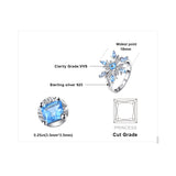 JewelryPalace Promotion 0.8ct Snowflake Genuine Blue Topaz Ring Solid 925 Sterling Silver Fine Jewelry Fashion Gift For Women