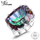 Jewelrypalae Gem Stone 23ct Genuine Rainbow Fire Mystic Topaz Ring Pure Solid 925 Sterling Silver UNIQUE Fashion Size 6 7 8 9