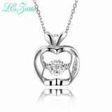 L&zuan 0.025ct Diamond Pendant Necklaces for Women New Apple Shape 18K Platinum Wedding Engagement Luxury Fine Jewelry