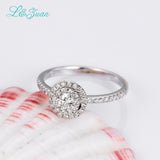 L&zuan 18K Wedding Bridal Rings for Women 0.5ct Natural Diamonds Ring Round Engagement Fine Jewelry