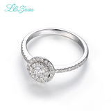 L&zuan 18K Wedding Bridal Rings for Women 0.5ct Natural Diamonds Ring Round Engagement Fine Jewelry