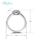 L&zuan 18K Wedding Bridal Rings for Women 0.5ct Natural Diamonds Ring Round Engagement Fine Jewelry