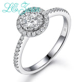 L&zuan 18K Wedding Bridal Rings for Women 0.5ct Natural Diamonds Ring Round Engagement Fine Jewelry