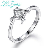 L&zuan 18K White Gold Jewelry Rings for Women Real 0.09ct Natural White Diamond Rings Female Valentine Gift Wedding Band Rings