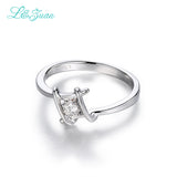 L&zuan 18K White Gold Jewelry Rings for Women Real 0.09ct Natural White Diamond Rings Female Valentine Gift Wedding Band Rings