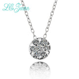 L&zuan White Gold 18K Women Pendants Natural Diamonds Paved Round Necklace With 925 Sterling Silver Chains Luxury Fine Jewelry