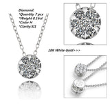 L&zuan White Gold 18K Women Pendants Natural Diamonds Paved Round Necklace With 925 Sterling Silver Chains Luxury Fine Jewelry