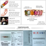 LAMOON 100% Real Natural 6pcs 1.5ct Oval Multi-color Tourmaline Ring 925 Sterling Silver Jewelry with  S925 LMRI005