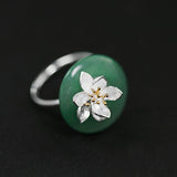 LARGERLOF Real 925 Sterling Silver Rings Fashion 925 silver Jewelry Flower Rings Women JZ3054