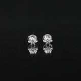 LASAMERO 0.17CT Round Cut Natural Diamond Cluster Earrings 18K Gold Diamond Halo Stud Earrings Fine Jewelry Earring Studs