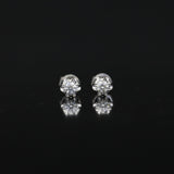 LASAMERO 0.17CT Round Cut Natural Diamond Cluster Earrings 18K Gold Diamond Halo Stud Earrings Fine Jewelry Earring Studs