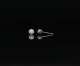 LASAMERO 0.196CT Round Cut Natural Diamond Cluster Earrings 18K Gold Diamond Halo Stud Earrings Fine Jewelry Earring Studs