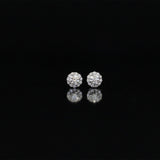 LASAMERO 0.196CT Round Cut Natural Diamond Cluster Earrings 18K Gold Diamond Halo Stud Earrings Fine Jewelry Earring Studs