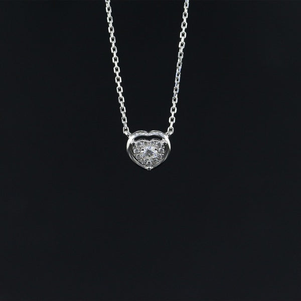 LASAMERO Halo 0.091CT 18k Gold Round Cut Square Center Pave Set Natural Diamond Necklace Chain Women Fine Jewelry