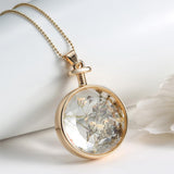 LIEBE ENGEL Women Jewelry Collares Dried Flowers Glass Necklace&Pendant Gold Vintage Long Chain Necklace Summer Fine Jewelry