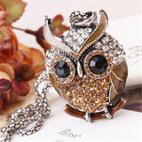 LNRRABC Women Sweater Chain Necklace Owl Design Rhinestones Crystal Pendant Necklaces Jewelry Clothing Accessories Drop Shipping