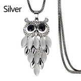 LNRRABC Women Sweater Chain Necklace Owl Design Rhinestones Crystal Pendant Necklaces Jewelry Clothing Accessories Drop Shipping