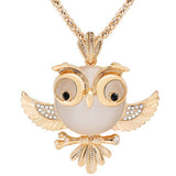 LNRRABC Women Sweater Chain Necklace Owl Design Rhinestones Crystal Pendant Necklaces Jewelry Clothing Accessories Drop Shipping