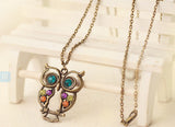 LNRRABC Women Sweater Chain Necklace Owl Design Rhinestones Crystal Pendant Necklaces Jewelry Clothing Accessories Drop Shipping