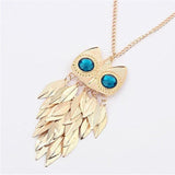 LNRRABC Women Sweater Chain Necklace Owl Design Rhinestones Crystal Pendant Necklaces Jewelry Clothing Accessories Drop Shipping