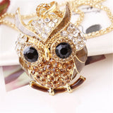 LNRRABC Women Sweater Chain Necklace Owl Design Rhinestones Crystal Pendant Necklaces Jewelry Clothing Accessories Drop Shipping