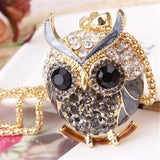 LNRRABC Women Sweater Chain Necklace Owl Design Rhinestones Crystal Pendant Necklaces Jewelry Clothing Accessories Drop Shipping