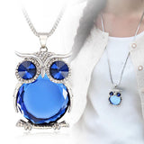 LNRRABC Women Sweater Chain Necklace Owl Design Rhinestones Crystal Pendant Necklaces Jewelry Clothing Accessories Drop Shipping