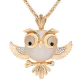 LNRRABC Women Sweater Chain Necklace Owl Design Rhinestones Crystal Pendant Necklaces Jewelry Clothing Accessories Drop Shipping