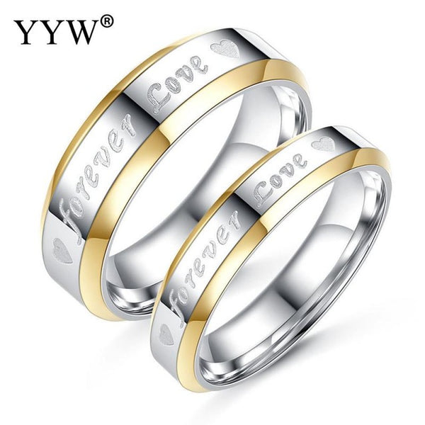 LOVE FOREVER Unisex Finger Ring Titanium Steel Women Men wedding rings 2017 fashion Valentine's Day gift