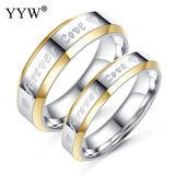 LOVE FOREVER Unisex Finger Ring Titanium Steel Women Men wedding rings 2017 fashion Valentine's Day gift