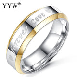 LOVE FOREVER Unisex Finger Ring Titanium Steel Women Men wedding rings 2017 fashion Valentine's Day gift