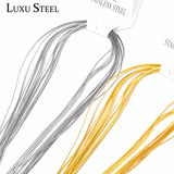 LUXUSTEEL 10pcs/lot 2mm 45cm/50cm/55cm/60cm Length Stainless Steel Tabular Snake Chain Necklace Fashion Chain With Lobster Clasp