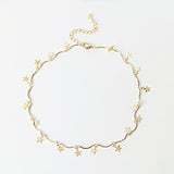 LWONG Dainty Gold Color Chain Tiny Star Choker Necklace for Women Bijou Necklaces Pendants Simple Boho Layering Chokers Chockers