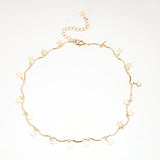 LWONG Dainty Gold Color Chain Tiny Star Choker Necklace for Women Bijou Necklaces Pendants Simple Boho Layering Chokers Chockers