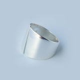 Lady's Real. 925 Sterling Silver jEWELRY High Polished Rocker Ring Band Wider 15mm jewelry Long Ring Comfortable GTLJ811