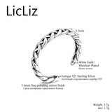 LicLiz 925 Sterling Silver Braided Open Ring Punk Style Adjustable Twisted Ring New Year's Gift Jewelry For Women Anillos LR0279