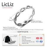 LicLiz 925 Sterling Silver Infinity Rings For Women Finger Twist Of Fate Cross Stackable Ring Band Hollow Braided Ring LR0468